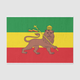 Rastafarian Flag of Ethiopia Lion of Judah Postcar Tissue Paper