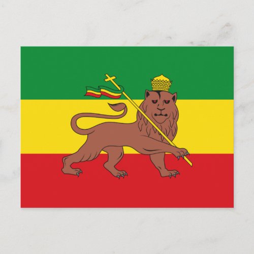 Rastafarian Flag of Ethiopia Lion of Judah Postcard