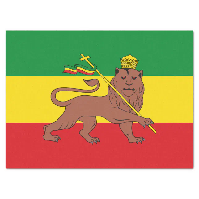 Rastafarian Flag of Ethiopia Lion of Judah Tissue Paper | Zazzle