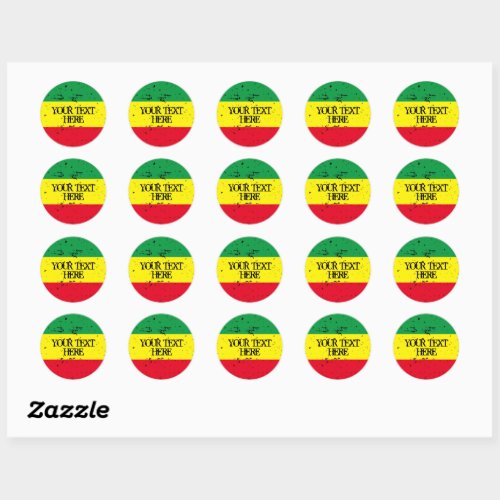 Rastafarian flag Rasta colors reggae music custom Classic Round Sticker