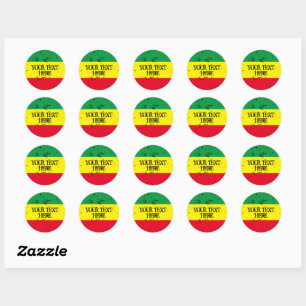 Rastafarian flag Rasta colors reggae music custom Classic Round Sticker