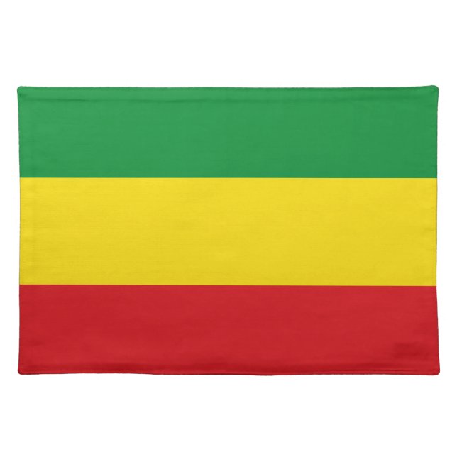 Rastafarian Flag Rasta Ethiopian Cloth Placemat (Front)