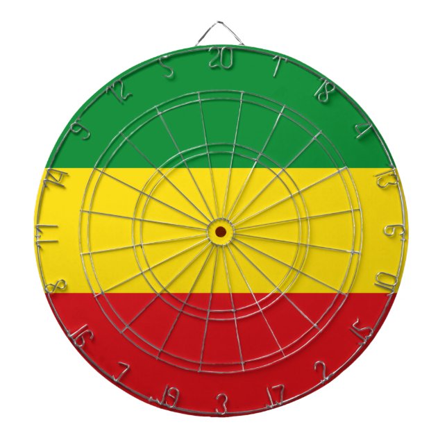 Rastafarian Flag Rasta Ethiopian Dart Board (Front)