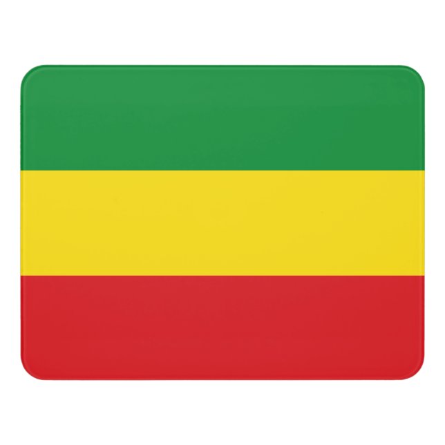 Rastafarian Flag Rasta Ethiopian Door Sign (Contemporary Front)