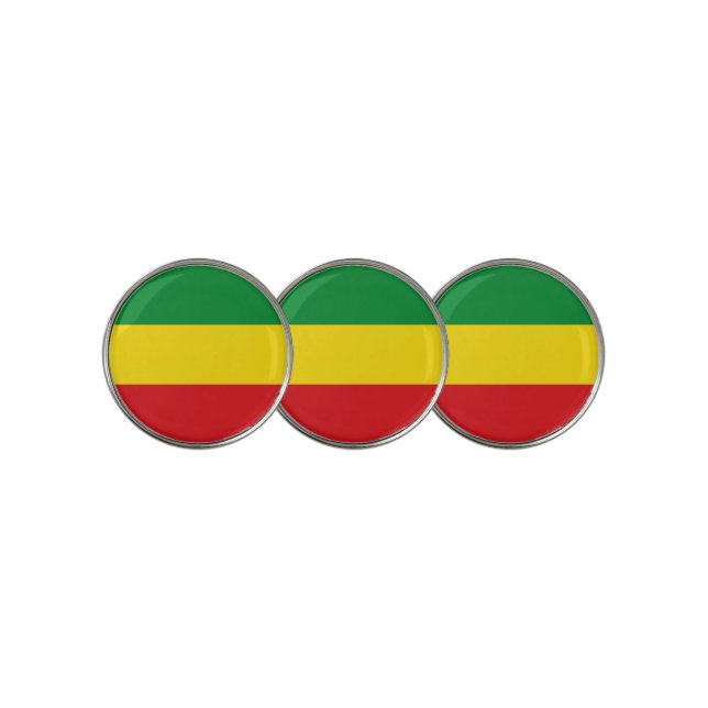 Rastafarian Flag Rasta Ethiopian Golf Ball Marker (3 Up)