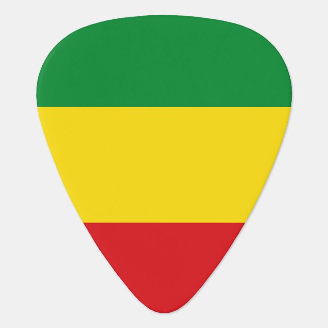 Rastafarian Flag Rasta Ethiopian Guitar Pick (Front)