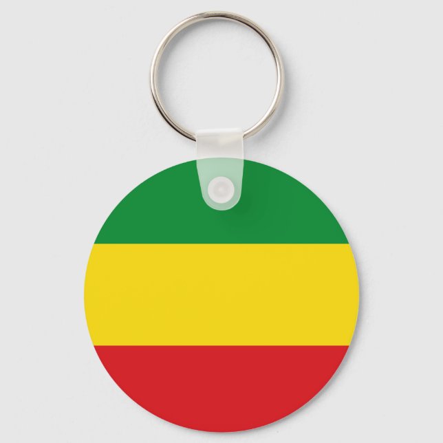 Rastafarian Flag Rasta Ethiopian Keychain (Front)