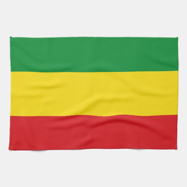 Rastafarian Flag Rasta Ethiopian Kitchen Towel (Horizontal)