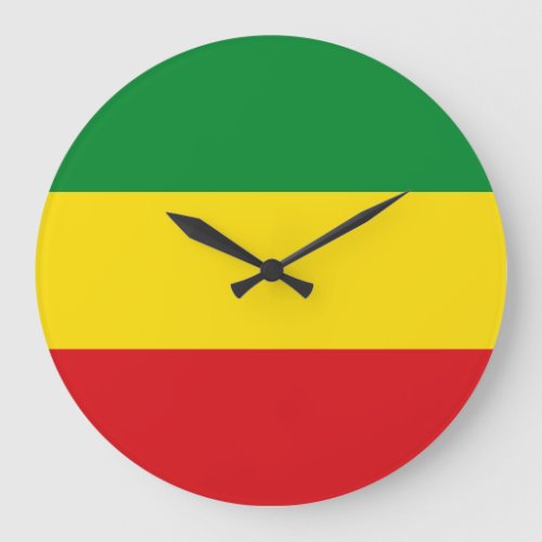 Rastafarian Flag Rasta Ethiopian Large Clock