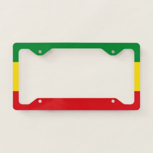 Rastafarian Flag Rasta Ethiopian License Plate Frame