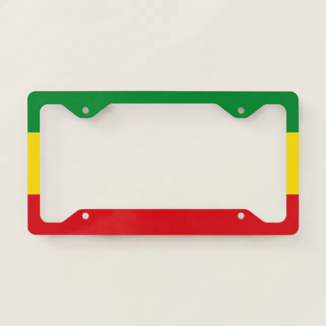 Rastafarian Flag Rasta Ethiopian License Plate Frame Zazzle