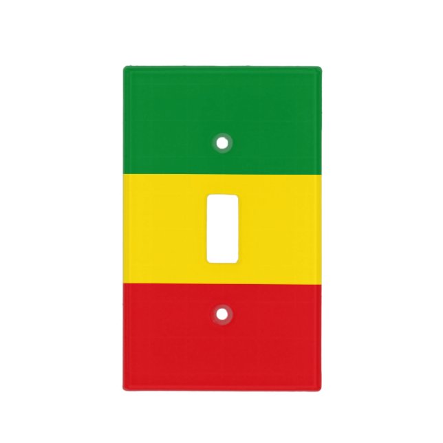 Rastafarian Flag Rasta Ethiopian Light Switch Cover (Front)