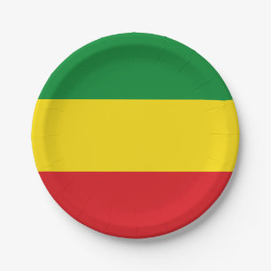 Rastafarian Flag Rasta Ethiopian Paper Plates