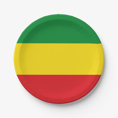 Rastafarian Flag Rasta Ethiopian Paper Plates