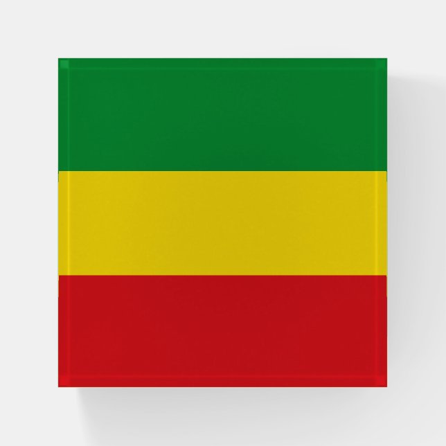 Rastafarian Flag Rasta Ethiopian Paperweight (Front)