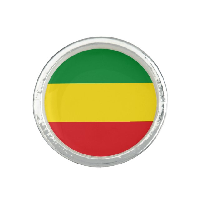 Rastafarian Flag Rasta Ethiopian Ring (Front)