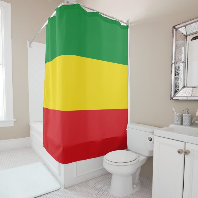 Rastafarian Flag Rasta Ethiopian Shower Curtain (In Situ)