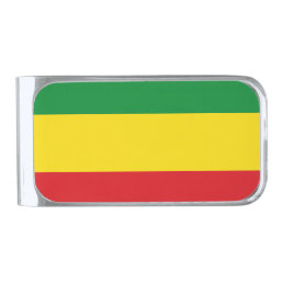 Rastafarian Flag Rasta Ethiopian Silver Finish Money Clip