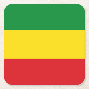 Rastafarian Flag Rasta Ethiopian Square Paper Coaster