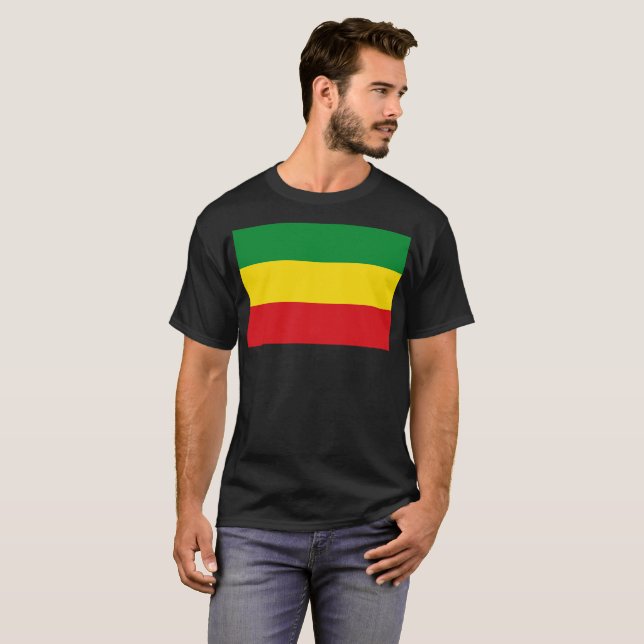 Rastafarian Flag Rasta Ethiopian T-Shirt (Front Full)