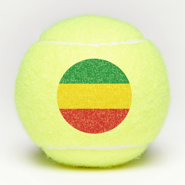 Rastafarian Flag Rasta Ethiopian Tennis Balls (Front)