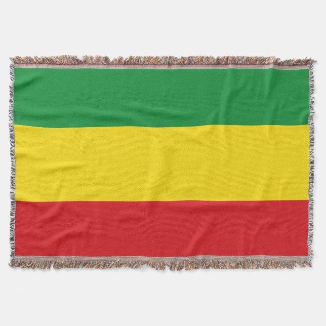Rastafarian Flag Rasta Ethiopian Throw Blanket (Front)