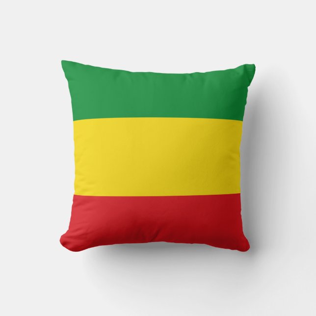 Rastafarian Flag Rasta Ethiopian Throw Pillow (Front)