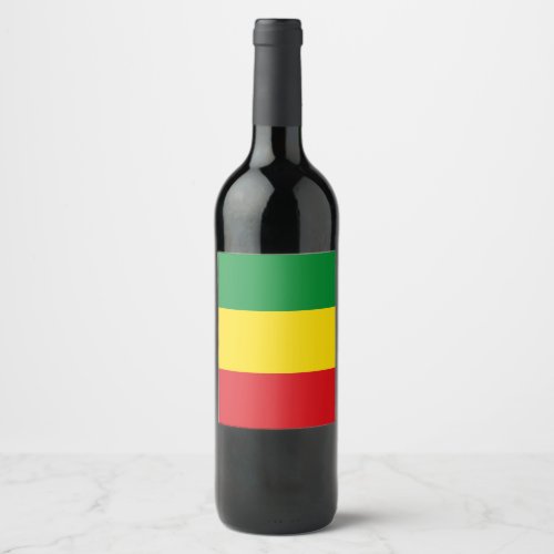 Rastafarian Flag Rasta Ethiopian Wine Label