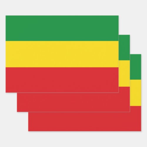 Rastafarian Flag Rasta Ethiopian Wrapping Paper Sheets