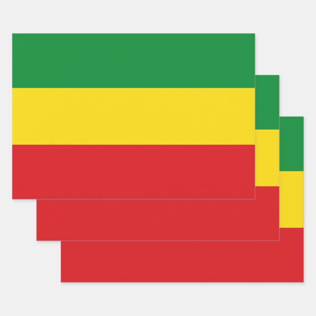 Rastafarian Flag Rasta Ethiopian Wrapping Paper Sheets (Set)