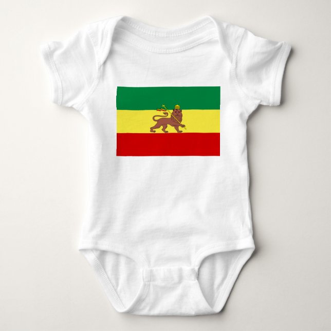 Rastafarian Flag (Rastafarianism) (Rasta) Baby Bodysuit (Front)