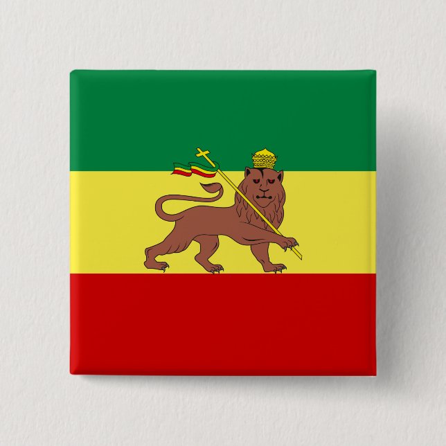 Rastafarian Flag (Rastafarianism) (Rasta) Button (Front)