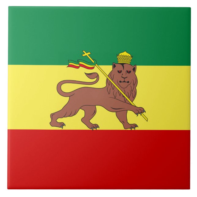 Rastafarian Flag (Rastafarianism) (Rasta) Ceramic Tile (Front)