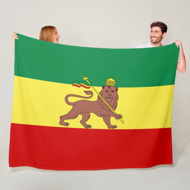 Rastafarian Flag (Rastafarianism) (Rasta) Fleece Blanket (In Situ)