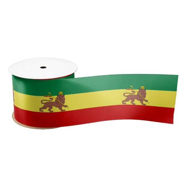 Rastafarian Flag (Rastafarianism) (Rasta) Satin Ribbon (Spool)