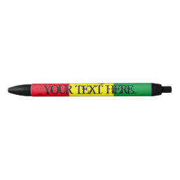 Rastafarian flag reggae music personalized black ink pen