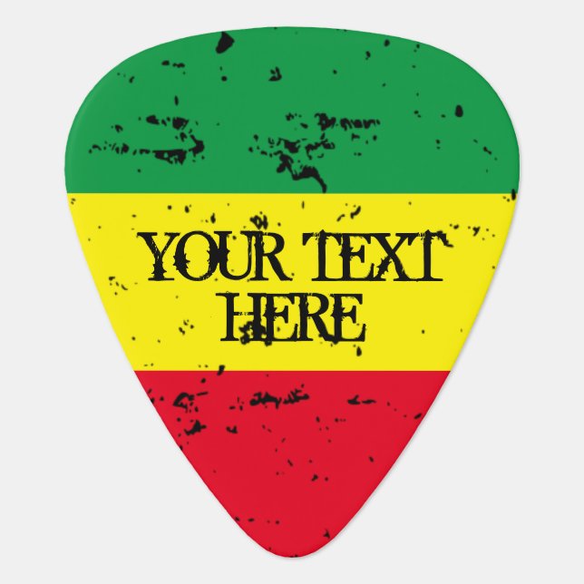 Rastafarian flag reggae music personalized custom  guitar pick (Front)