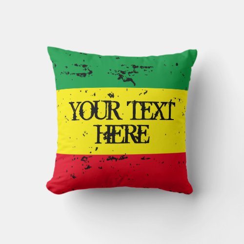 Rastafarian flag reggae music personalized decor throw pillow