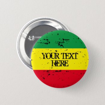 Rastafarian Flag Reggae Music Personalized Round Button by iprint at Zazzle