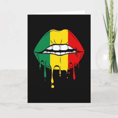 Rastafarian Jamaica Lips Card