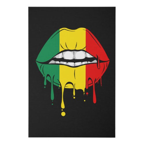 Rastafarian Jamaica Lips Faux Canvas Print