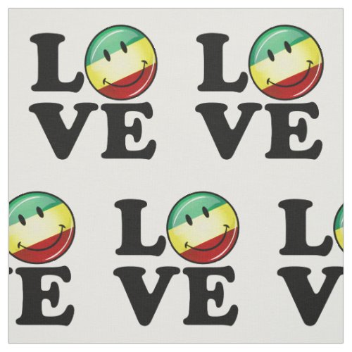 Rastafarian Love Happy Rasta Flag Fabric