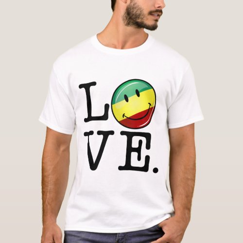 Rastafarian Love Happy Rasta Flag T_Shirt