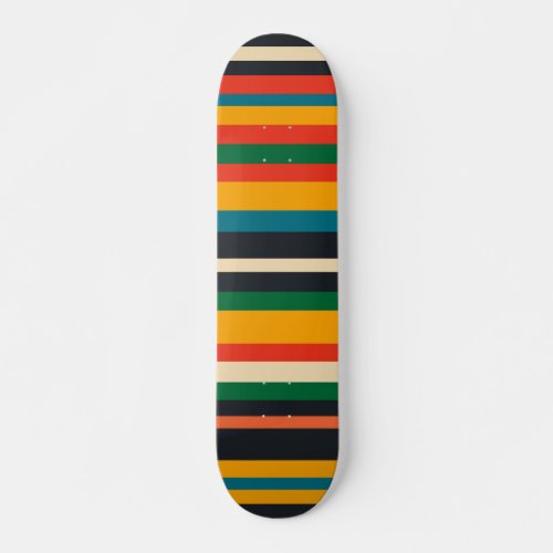 Rastafarian Multi Color Modern Stripes Pattern Skateboard