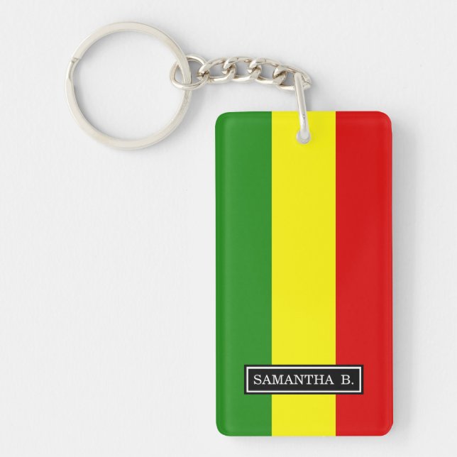Rastafarian Pride Flag Keychain (Front)