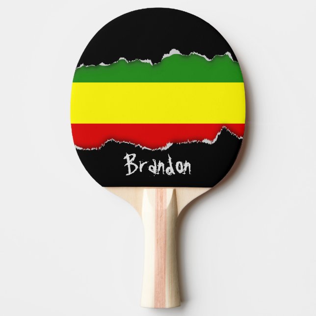 Rastafarian Pride Flag Ping Pong Paddle (Front)