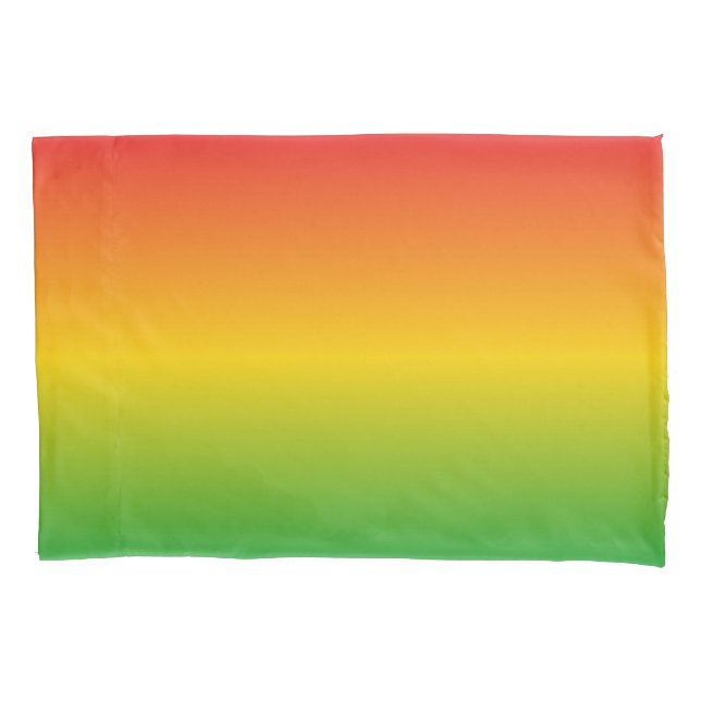 Rastafarian Rasta Red Gold and Green Faded Pillow Case (Front-Left)