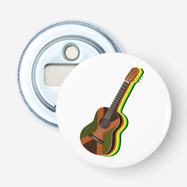 Rastafarian Reggae Guitar Bottle Opener (Front)