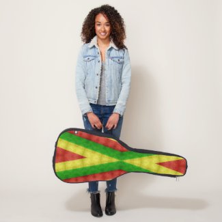 Rastafarian style pattern, 420 ganja three stripes guitar case