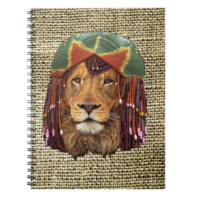 Rastafarian-wildlife lion humor design notebook (Front)